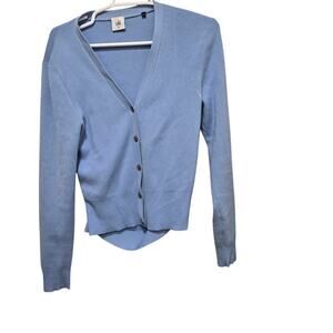 CAbi Periwinkle Cutout Back Cardigan M Blue Button SweatereBay: